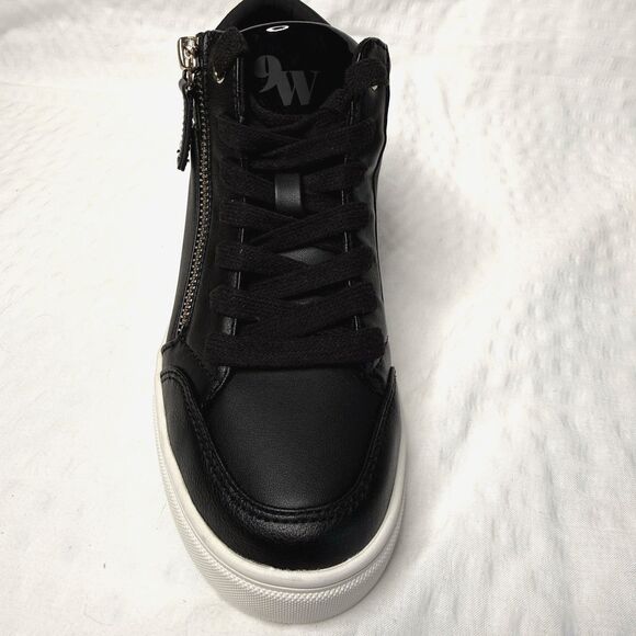 Nine West Women’s Tons High Top Hidden Wedge Sneakers Black Size 5.5M Shoes - Picture 10 of 11